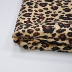 Leopard Print Velboa Short Fur Pile Polyester Upholstery Fabric 1 Yd Wide