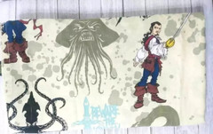 pirates Caribbean bed sheet fun fabric twin flat large print used