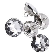 Diamante Silver Rhinestone Crystal Round Buttons Sewing Craft (20mm) CHU