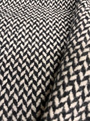 $30 for 2 Yards,Black/white 60%Wool Coating Italian fabric, Small Herringbone #9