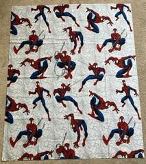 Spiderman Fabric – White background – Approximately 1 Yard 8 Inches