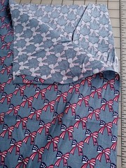 1 yard Patriotic American Flag Bows 4th of July Quilting Cotton Remnant 44″x45″