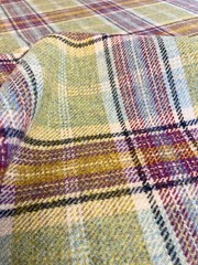 100% Wool British Tartan – Mauve & Olive – Midweight Jacket / Upholstery Fabric