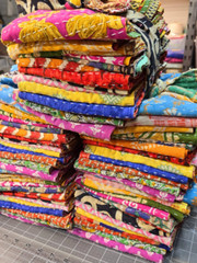 Boho Vintage Charm Pack: 50 pc Kantha Scrap Fat Quarter Bundle – Pre-Cut 6.5×6.5