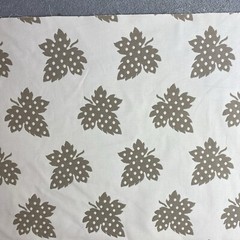 Grape Leaves Floral Double Sided Reversible Beige Cream Garden Upholstery 3 yd