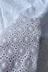 Cotton Embroidered Cutwork Eyelet Lace Fabric Floral Dress Wedding Kids Craft