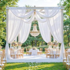 White Wedding Arch Draping Fabric, 2 Packs 29″ X 20FT Sheer Fabric Arch Drapery