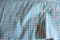 TURQUOISE & WHITE 3/16″ CHECKS COTTON BLEND FABRIC 29X43 INCHES