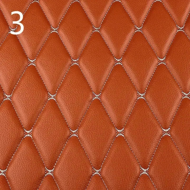 100x158cm Faux Leather Quilted PVC Fabric Car Interior Upholstery Mat