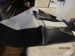 Vintage Illinois Foam Vinyl Upholstery Fabric Black 24 x 54 & 36 x 34 Plus