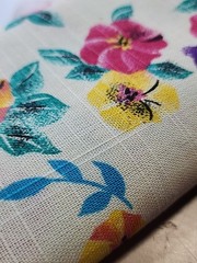 45″ X 22.5″ Floral Cotton Linen Sewing Craft Quilting Fabric Remnant Colorful