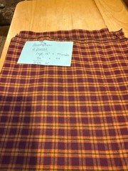 Vintage Homespun Cotton Fabric Hand woven Stripe Textile Lot 2 PCS TOTAL 2 YDSX