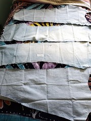 Recyled Denim Blue Jean Scraps 9 Leg Panels For Quilting Sewing DIY Crafts