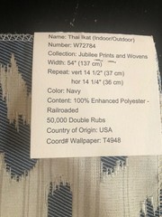 THIBAUT Thai Ikat in Navy Blue 17 1/4″ Indoor/Outdoor Fabric Sample