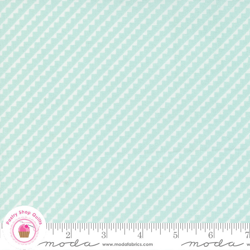 Moda STITCHED 20436 15 Sky Aqua Blue Diagonal Stripe FIG TREE Quilt Fabric