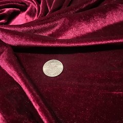 Velvet Fabric Red Wine Color Full Stretch By Yard