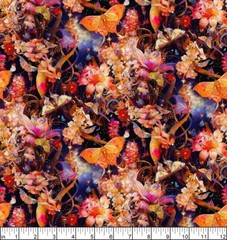 Blank Quilting – Night Garden – Flowers & Butterflies – Pink