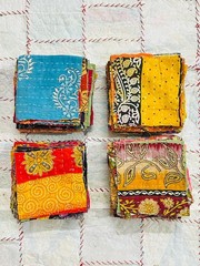 Vintage Kantha Scrap Set 20/30/40/50/100 Pcs – Handmade Quilting Cotton Remnants