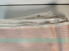 6 Yds P. Kaufmann Fabric Pastel Stripe Morning Light 1983 Cotton Upholstery 46 W