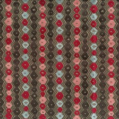Nina Campbell Geometric Cut Velvet Fabric- Flyte Red Chocolate 3.1 yd NCF4371-01