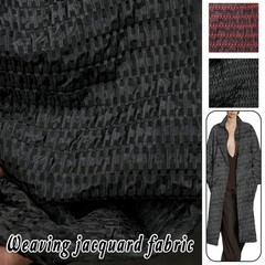50*137cm Vintage 3D Red & Black Particle Woven Checkered Jacquard Fabrics Design
