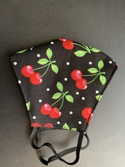 Face Mask triple Layer Handmade Washable Cloth Cherries