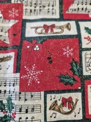 Fabric Traditions 1997 Christmas Music Print Cotton Fabric 36×43 Inches