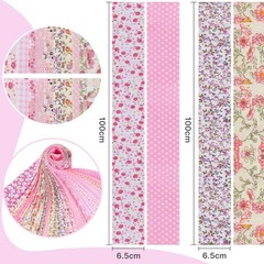 40 PCS 2.6 Inch Jelly Roll Fabric Strips Precut Cotton Floral Quilting Pink