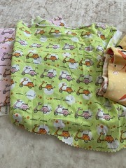 RETRO VESPA SCOOTERS VROOM COTTON FABRIC- Green, Pink, Orange