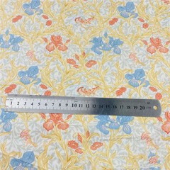 57x19in William Morris Iris Print Cotton Fabric for Sewing Dress Clothes Curtain