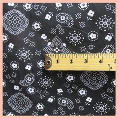 BANDANNA BLACK POLY COTTON FABRIC 58″ WIDE FREE SHIPPING 5 YARDS