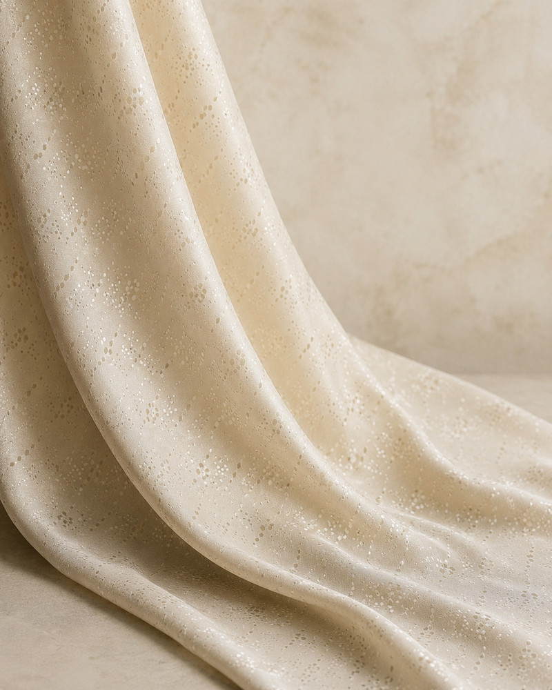 Thai Silk Ivory Dobby Fabric Sheer Bridal Couture Chiffon Style 4+ Yds x 36″