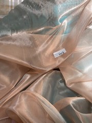FABULOUS QUALITY SILK METALLIC ORGANZA PLAIN OR SILK TISSUE – WHITE/ COPPER!!!