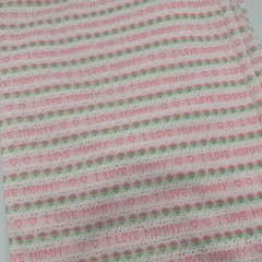 Vtg 1970s I Love Mommy Fabric White Eyelet Knit 2+ Yards – Cotton Poly – Flower