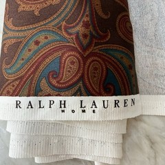 Ralph Lauren Home Dark Paisley Cotton Fabric Continuous 54.5” Wide New