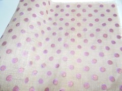 Fabric new Burlap Jute Polka Dots Metallic Purple 4 yards 15 inches wide Craft