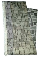 Upholstery Fabric Swatch Medium Gray w/ Ecru 18.25″ X 4″ #17 Bat Quilting Cutout