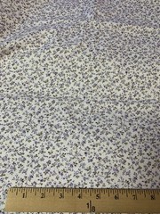 Vtg Dainty Floral Print Fabric By Peter Pan Fabrics Lavender Green On White BTY