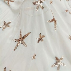 Solid Embroidery Chiffon Fabric Starfish Chiffon Fabric Sea Star Chiffon Lace