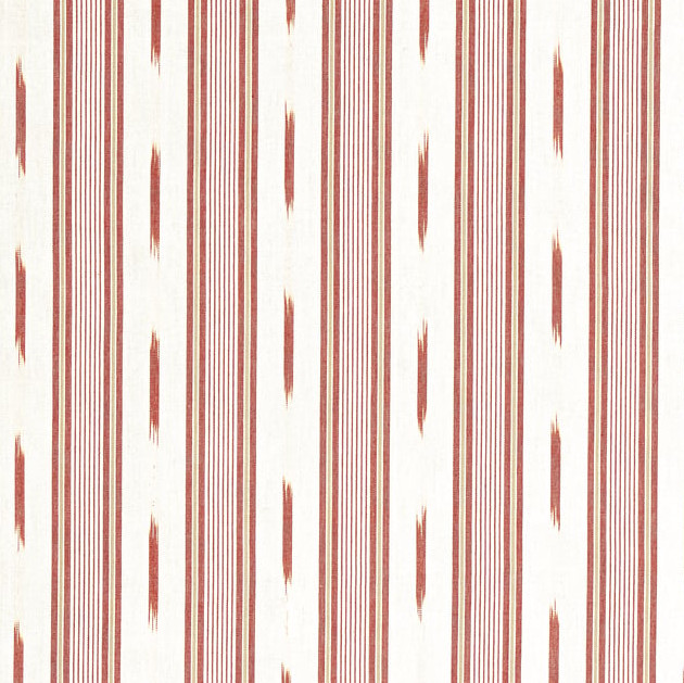 Thibaut Cotton Warp Print Ikat Fabric- Odeshia Stripe / Sunbaked 3.80 yd W781309