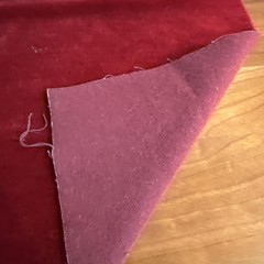 DESIGNER PLUSH MOHAIR RED VELVET WOOL MULTIUSE FABRIC SAMPLE 11″X20″