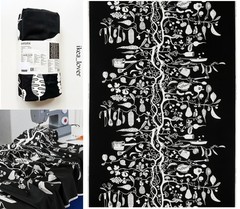 Ikea PIPDÅN Pre-cut fabric, black/white, 59×118″ – NEW – 006.081.64