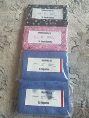 Lot of 4 NOS Fabric Cuts 44/45″ x 3 Yds Bandana Print & Blue Poly Cotton 12 Yds