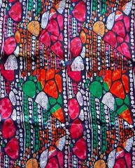 African Print, Satin Fabric- Fuchsia, “Strength of Mandla”, Yard or Wholesale