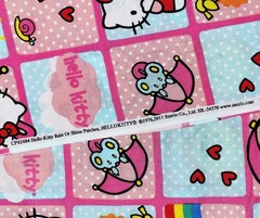 Hello Kitty Rain or Shine Patches Pink Blue Cotton Sanrio Fabric BTY YOU PICK
