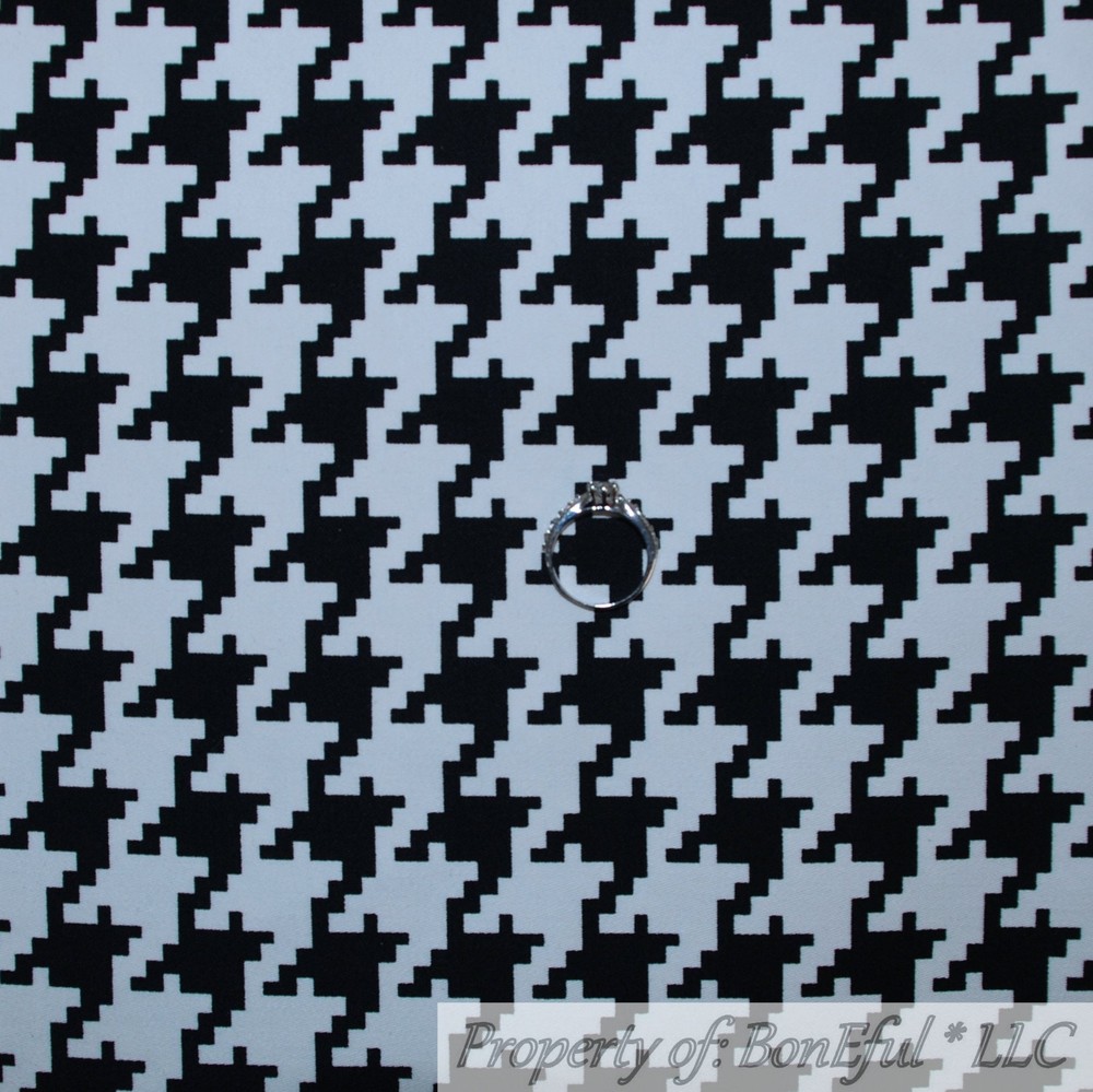 BonEful FABRIC FQ Woven Cotton DECOR VTG Black White B&W Gingham Houndstooth Boy