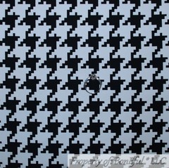 BonEful FABRIC FQ Woven Cotton DECOR VTG Black White B&W Gingham Houndstooth Boy