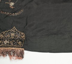 Sushila Vintage Black HEAVY Scrap Dupatta Pure Silk Handmade Zari Work LongStole