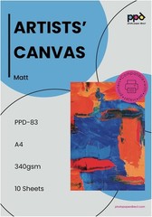 Durable Printable Fabric Paper – Matte Finish, 340 gsm, 10 Sheets, Inkjet Ready