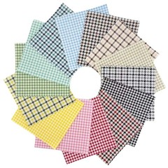 42 PCS Gingham Pre Cut Houndstooth Pattern Fabric Squares Quilting 5×5 Inch